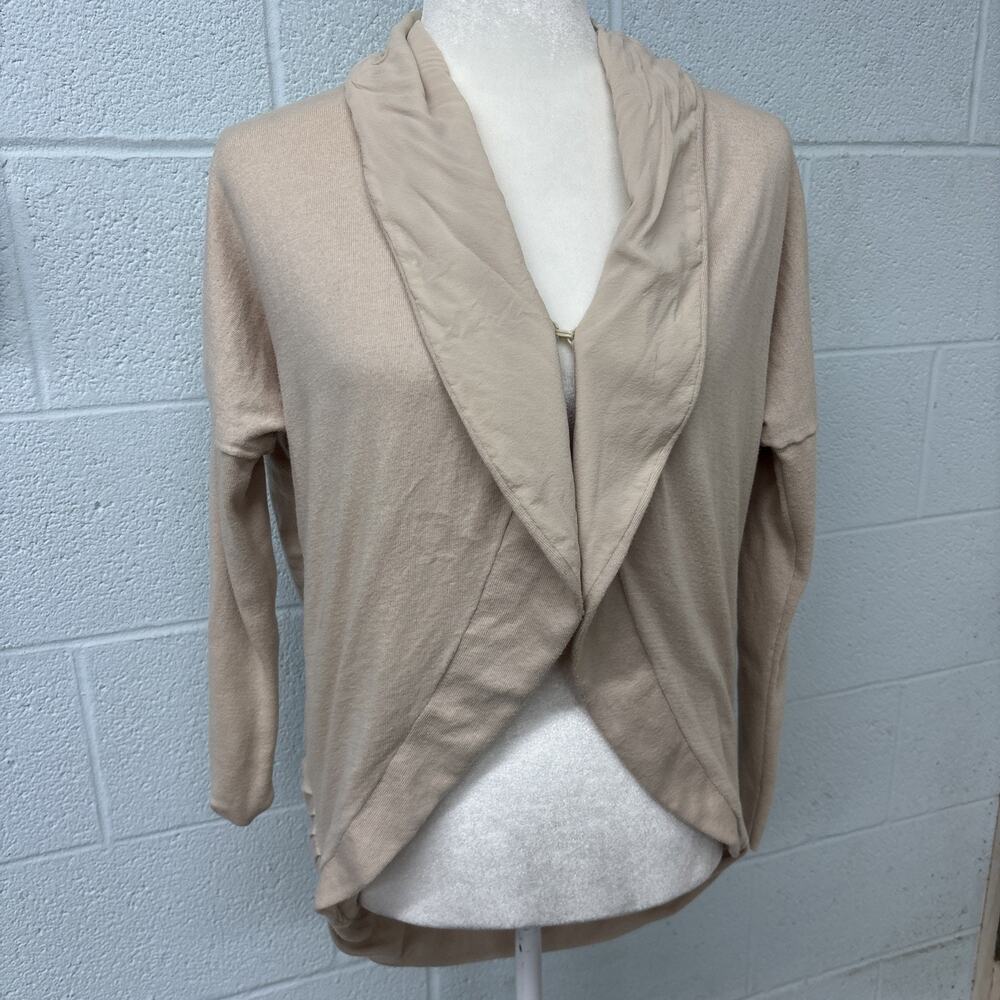ALICE + OLIVIA Beige Open Front Sweater Circle Cardigan Womens S Originally $368